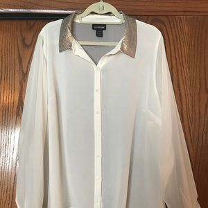 Like new, never worn, 22/24 sheer top. Lane Bryant